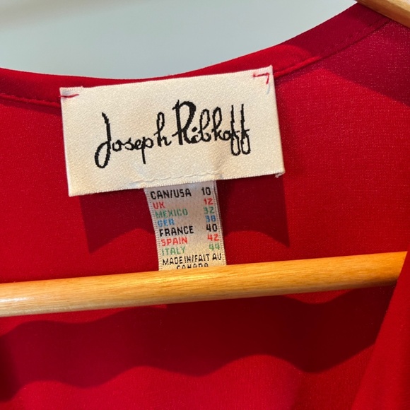 Joseph Ribkoff Red Formal Capped Sleeve Dress Size 10 C007 - Picture 15 of 16